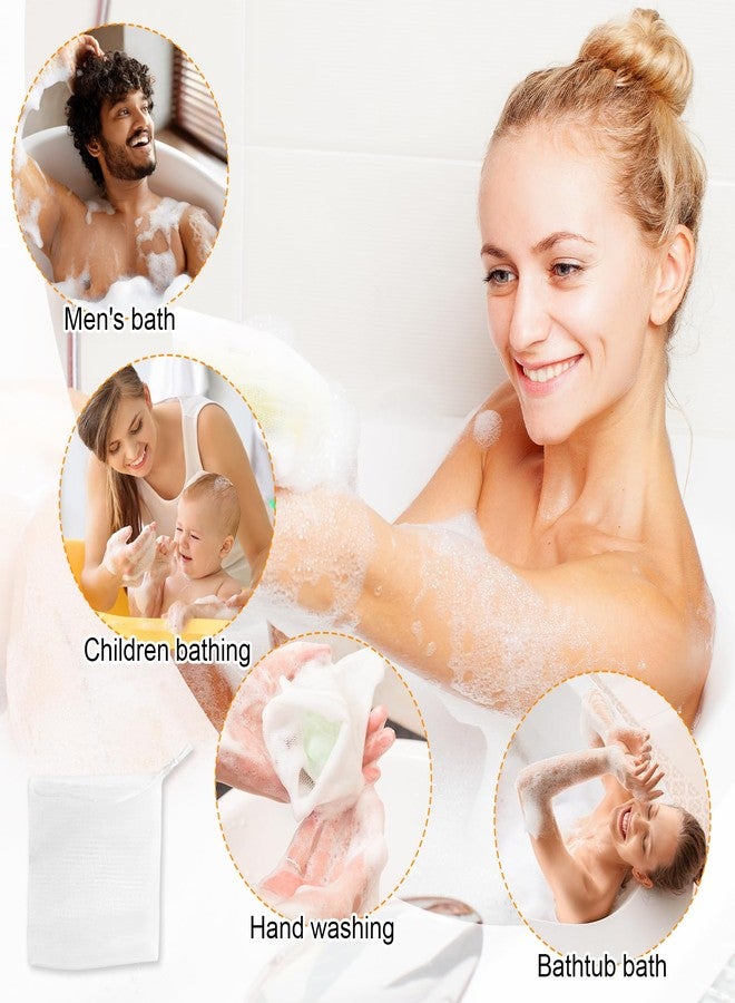 PKRFCJ 40 PCS Soap Saver Bag, Exfoliating Mesh Soap Saver Pouch Bags, Bubble Mesh Net Bags with Drawstring, Easy to Store, for Shower, Face Cleansing, White - Image 4